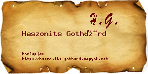 Haszonits Gothárd névjegykártya